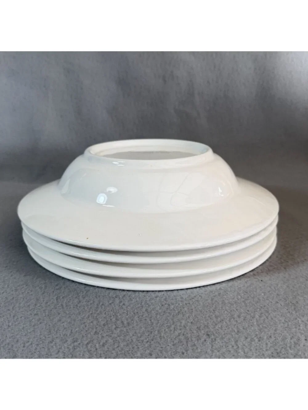 Vintage Over and Back Italy White Ceramic Pasta Soup Bowls Embossed Fruit Set of - Picture 6 of 12